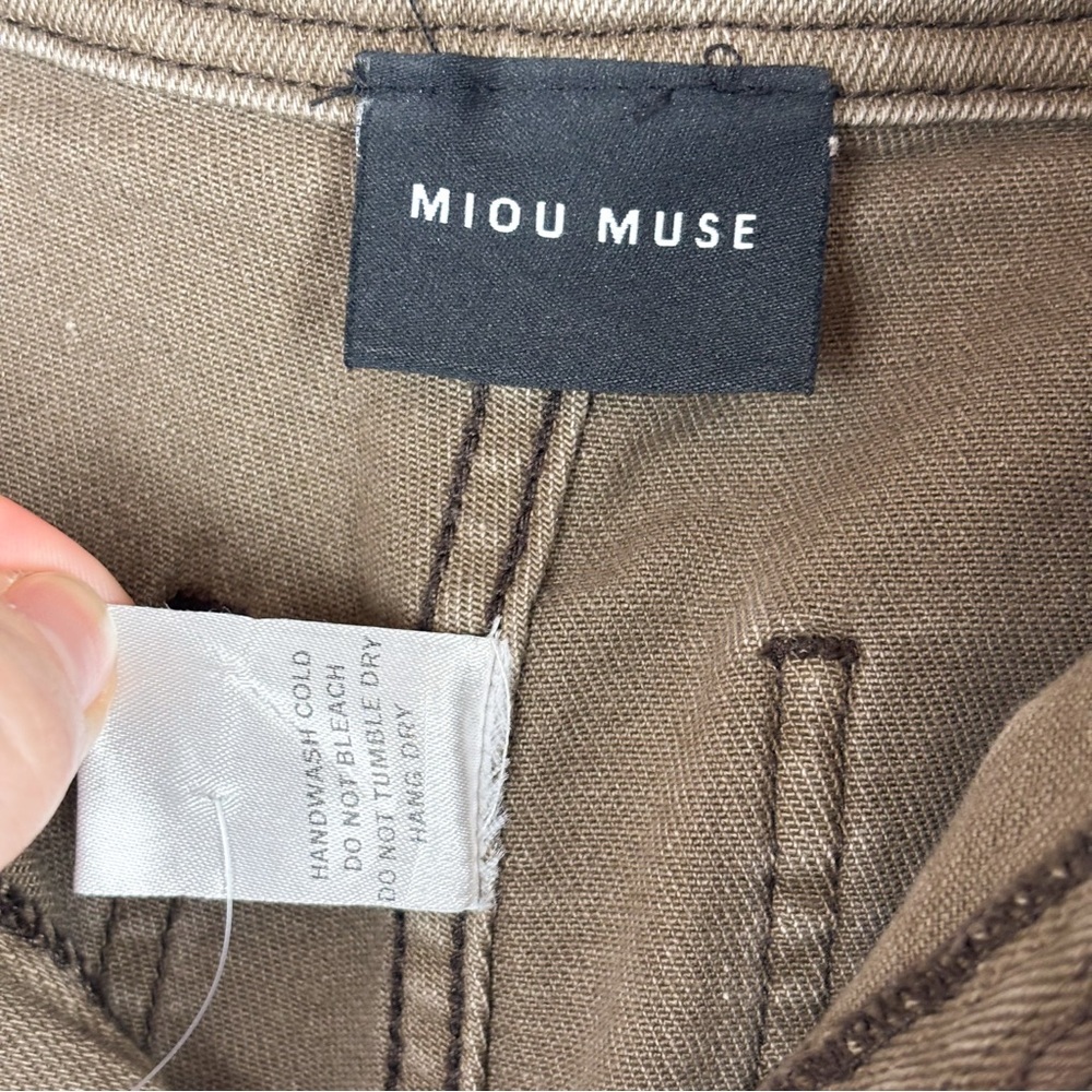 Miou Muse Mauve High Waisted Wide Leg Brown Jeans Sz L - Picture 10 of 11
